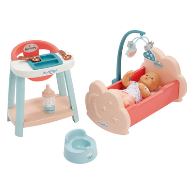 Chambre bébé 3en1 Ecoiffier avec poupon - 8 pièces.