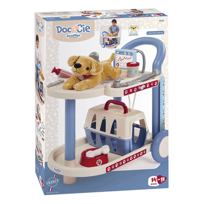 Chariot vétérinaire Ecoiffier doc cie avec chien - 14 pcs.