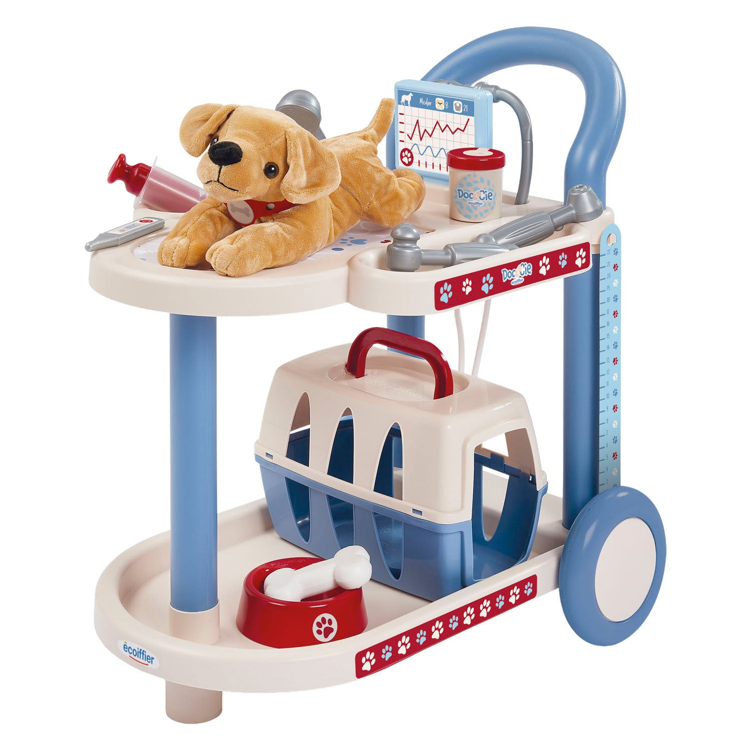 Chariot vétérinaire Ecoiffier doc cie avec chien - 14 pcs.