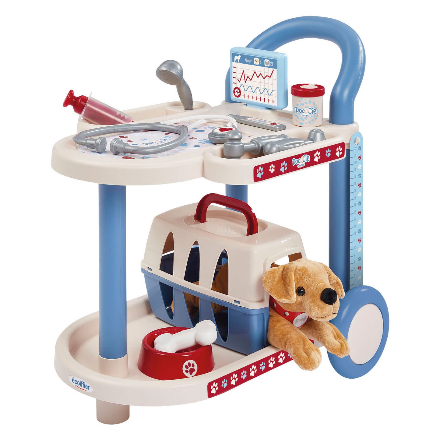Chariot vétérinaire Ecoiffier doc cie avec chien - 14 pcs.