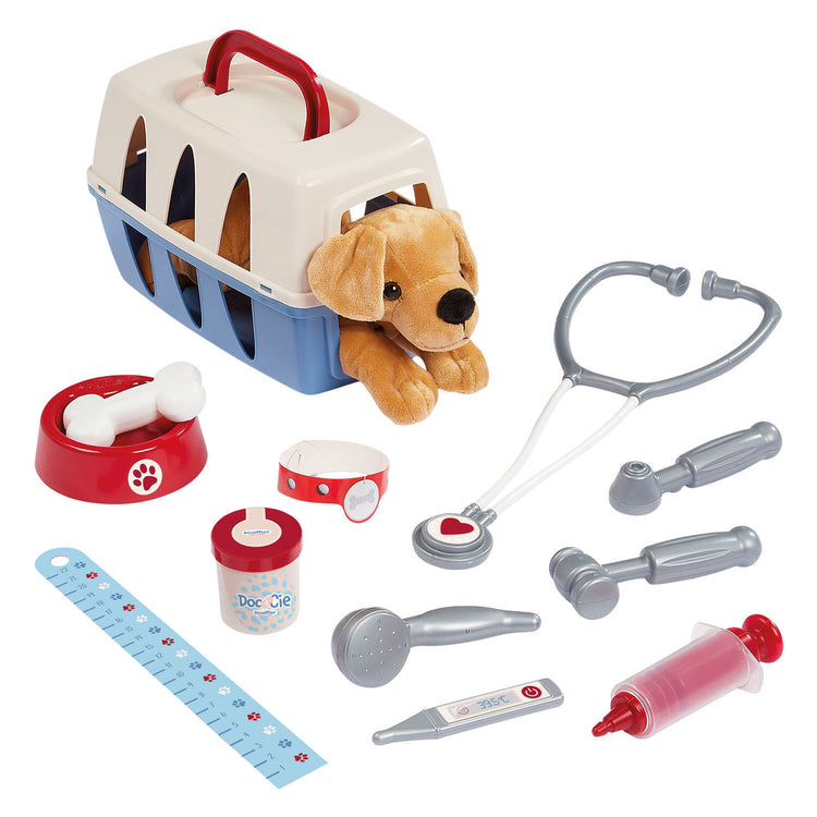 Chariot vétérinaire Ecoiffier doc cie avec chien - 14 pcs.
