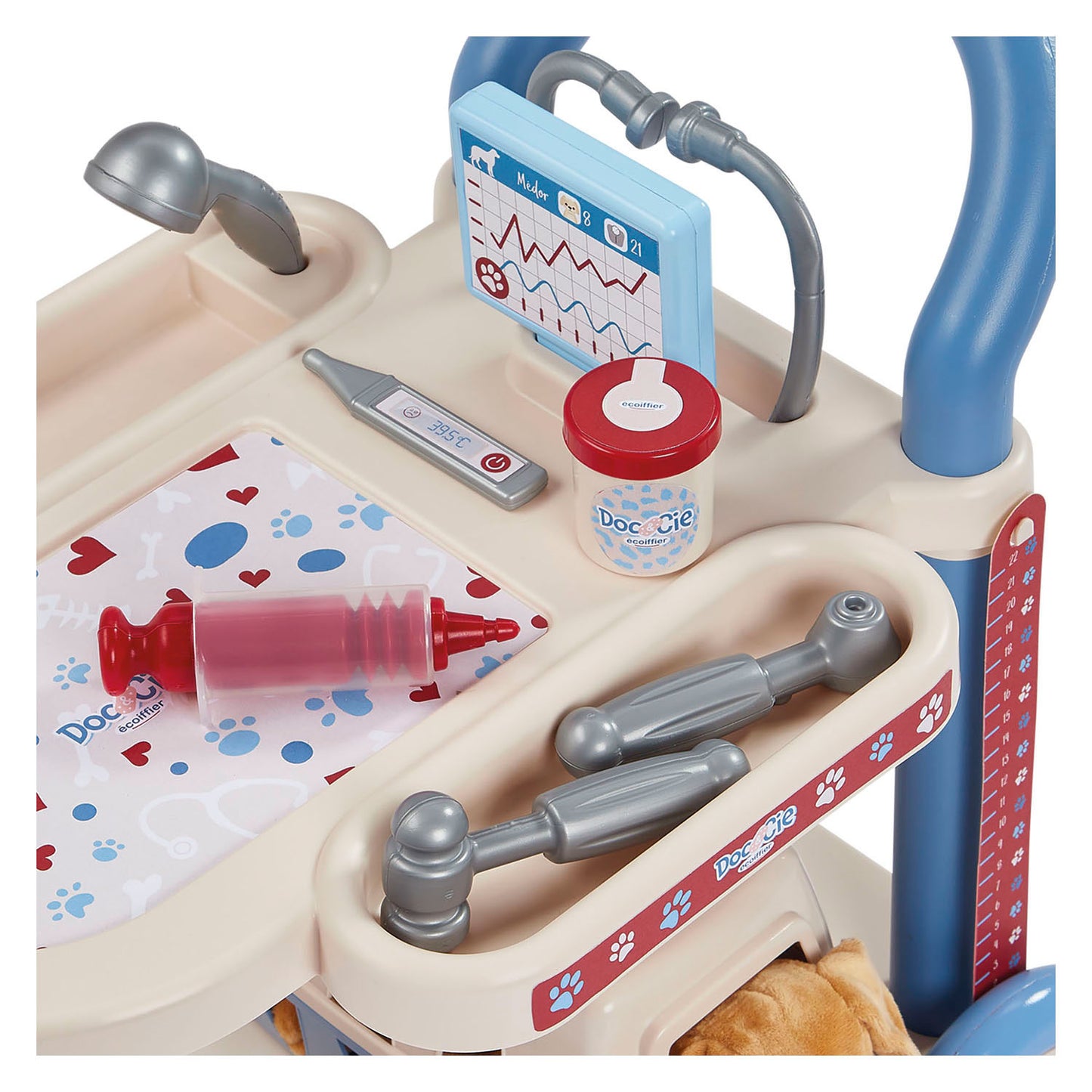 Chariot vétérinaire Ecoiffier doc cie avec chien - 14 pcs.
