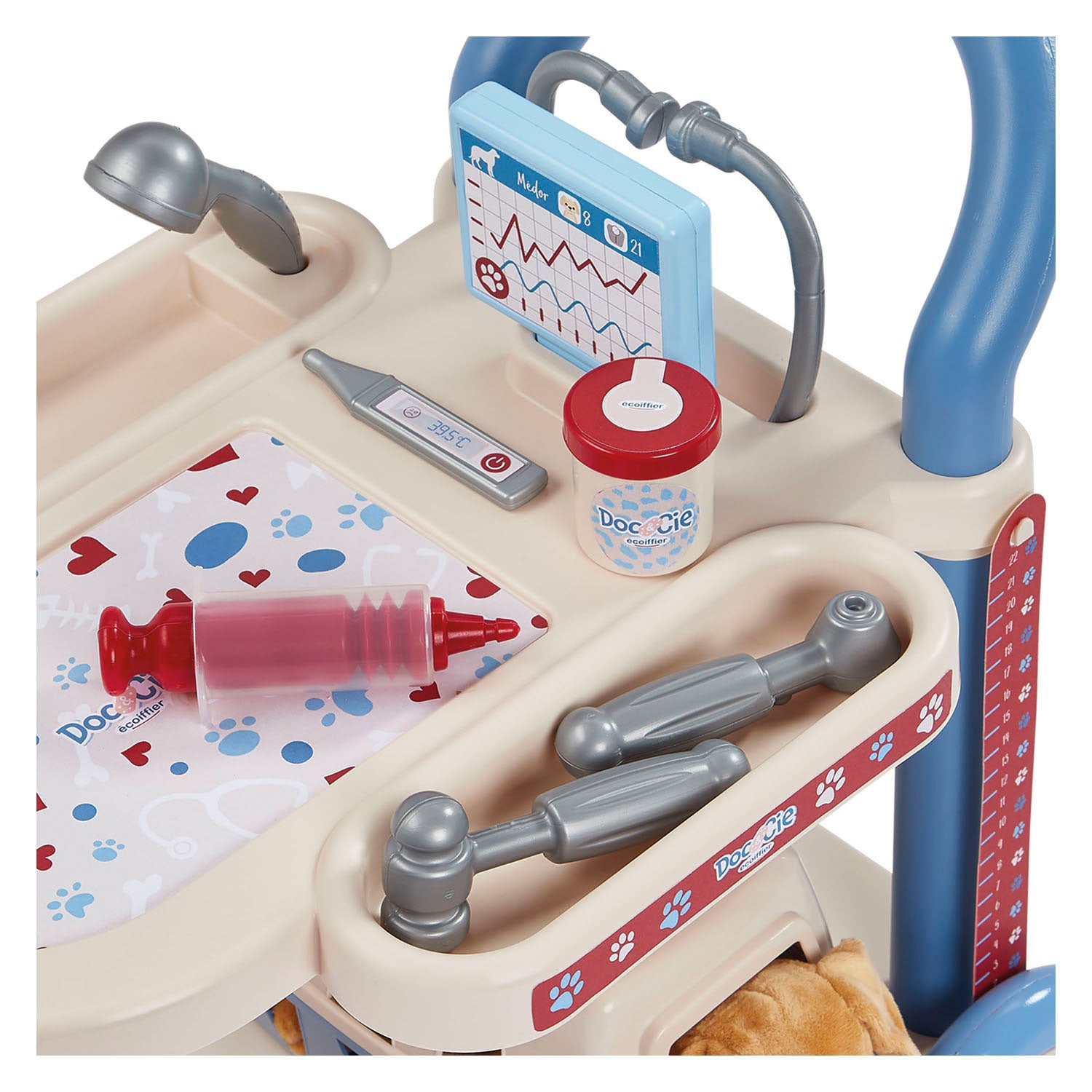 Chariot vétérinaire Ecoiffier doc cie avec chien - 14 pcs.