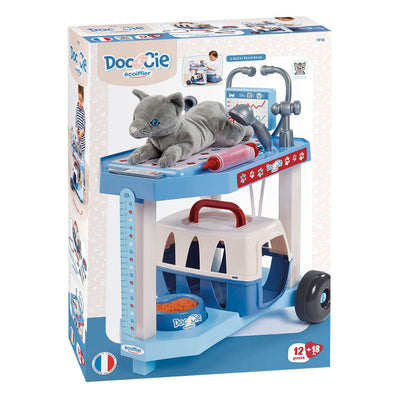 Chariot vétérinaire Ecoiffier doc cie avec chat - 14 pcs.