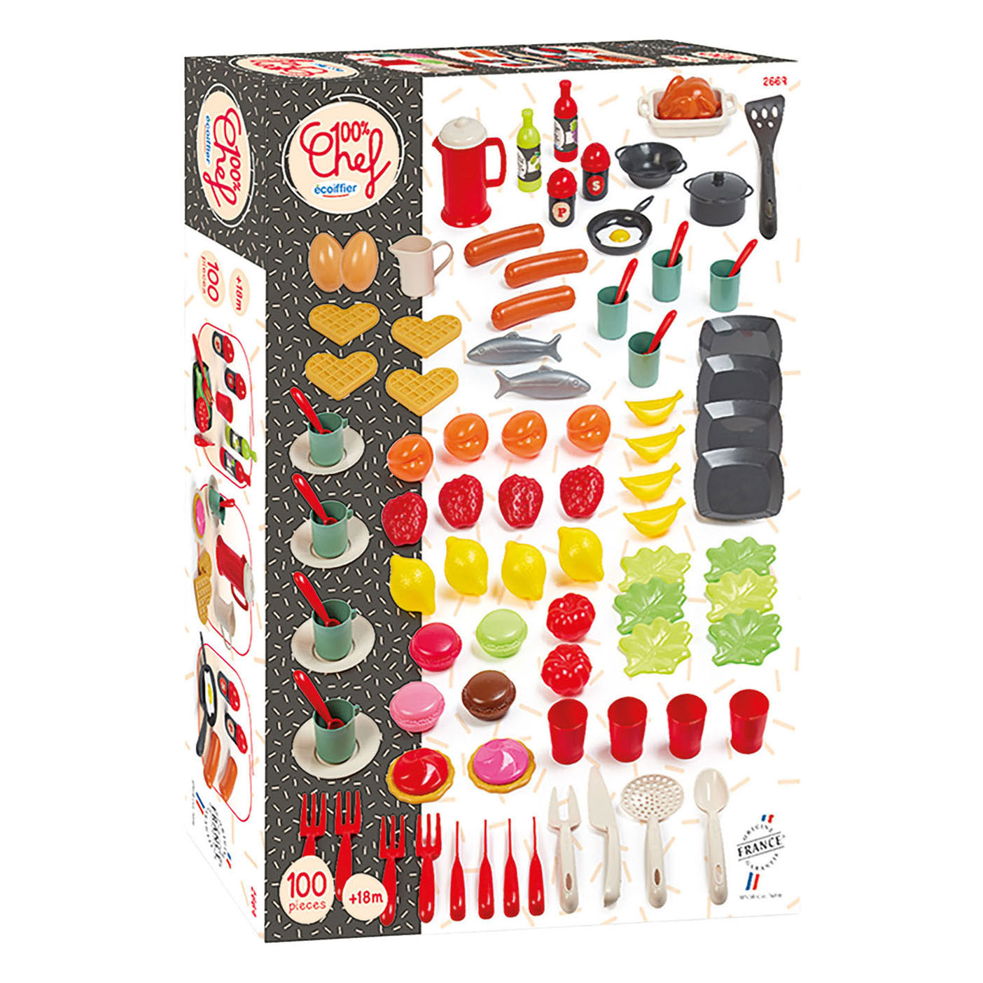Set nourriture et vaisselle Ecoiffier - 100pcs.