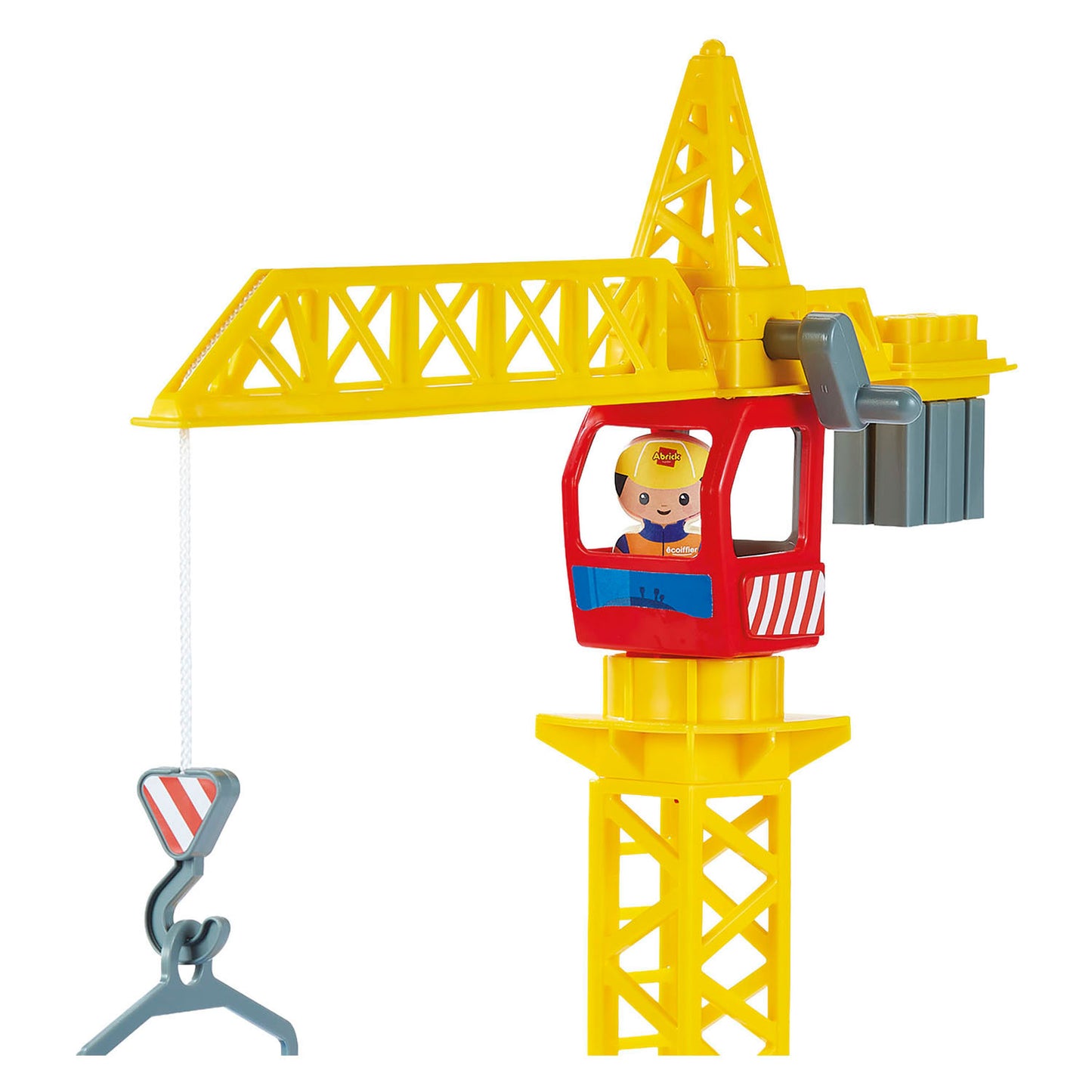 Ecoiffier abrick blocs de construction chantier avec grue avec 3 véhicules