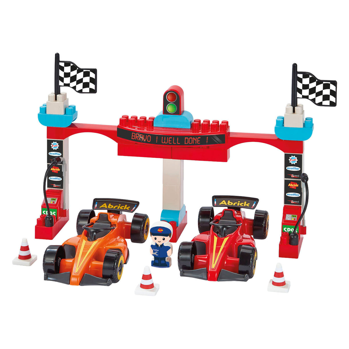 Ecoiffier Abrick blocs de construction formule 1 grand prix avec 3 véhicules