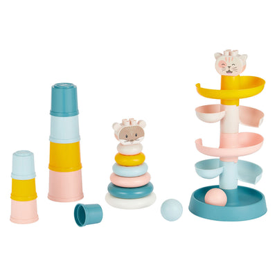 Ecoiffier abrick jouets bébé 3en1 dans boîte de rangement - 23 pcs.