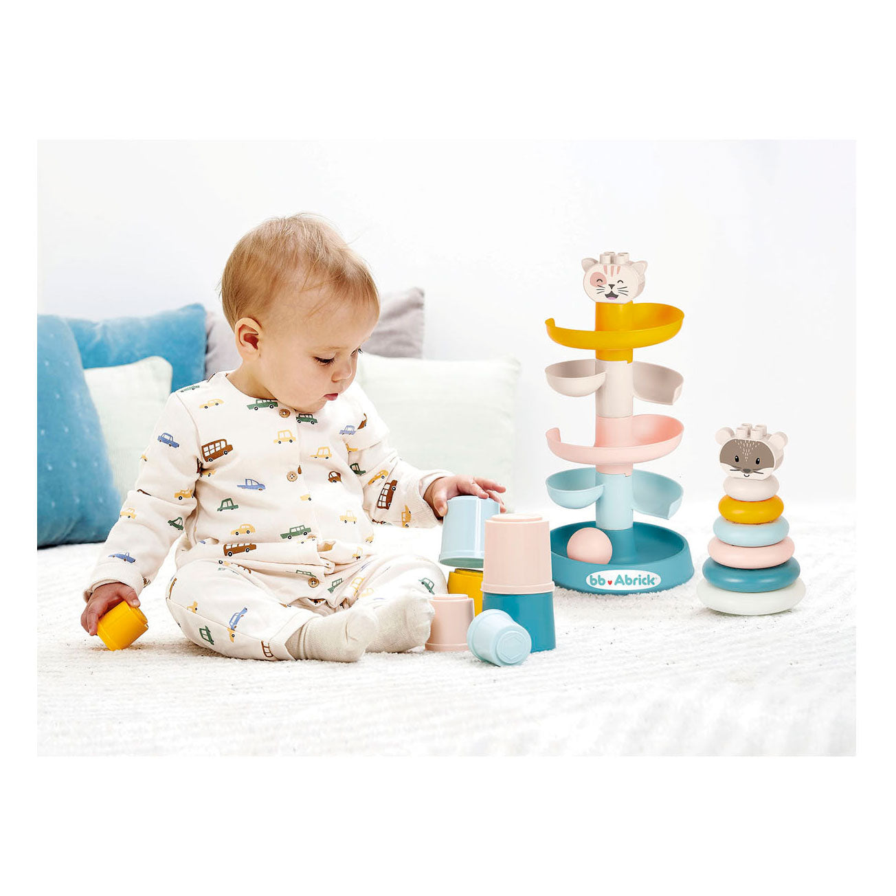 Ecoiffier abrick jouets bébé 3en1 dans boîte de rangement - 23 pcs.