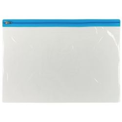 Pochettes pratiques en PVC 297x210 mm a4 bleu fermeture éclair