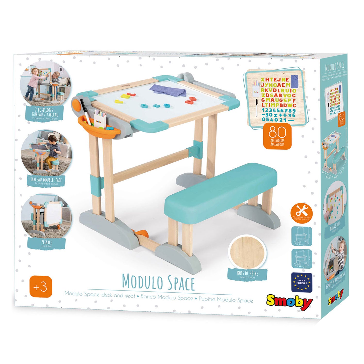 SMOBY MODULO Bureau et tableau noir, 2in1