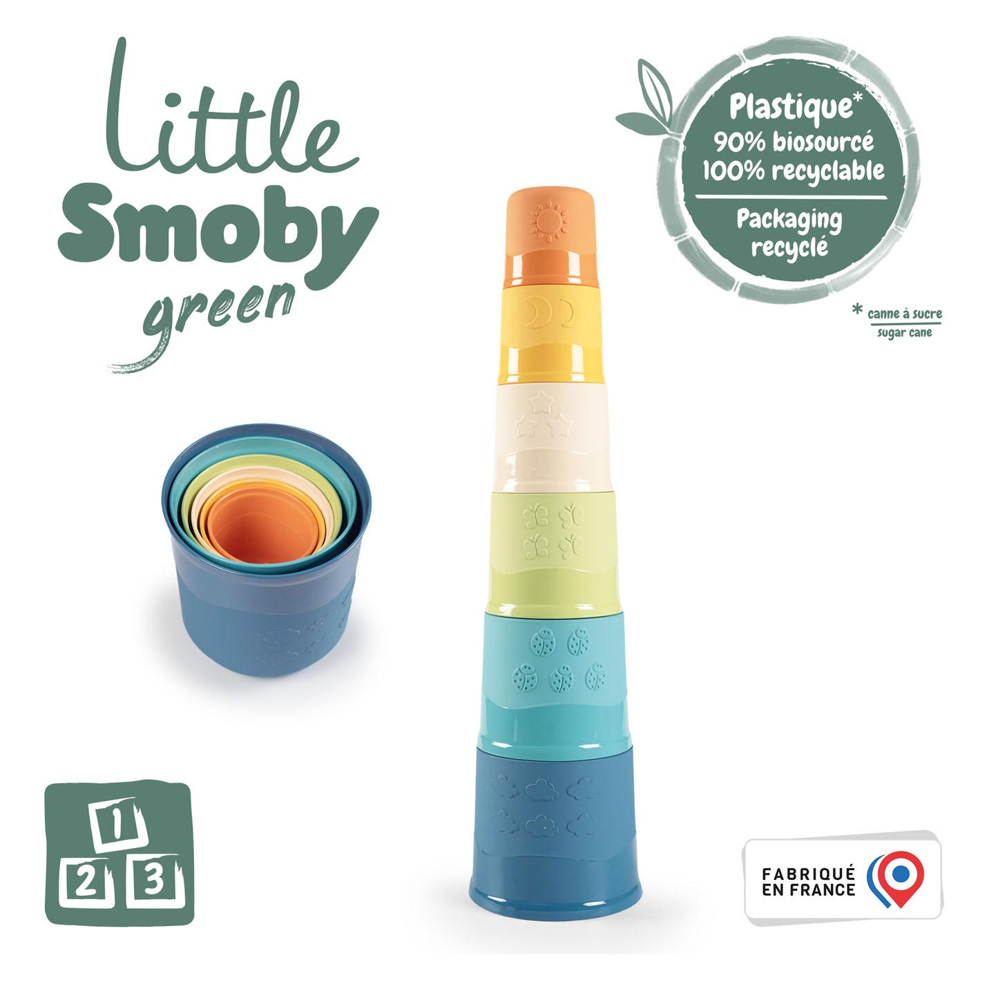 Smoby petite tour d'empilement vert
