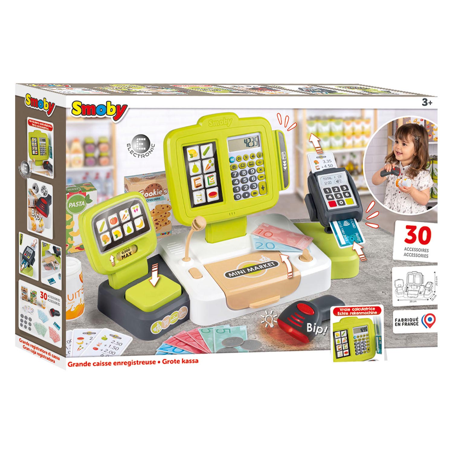 Smoby Kassa avec accessoires, 30dlg.