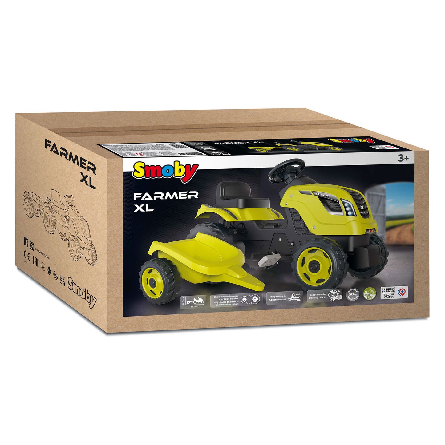 Smoby Farmer XL Stepractor avec remorque Green
