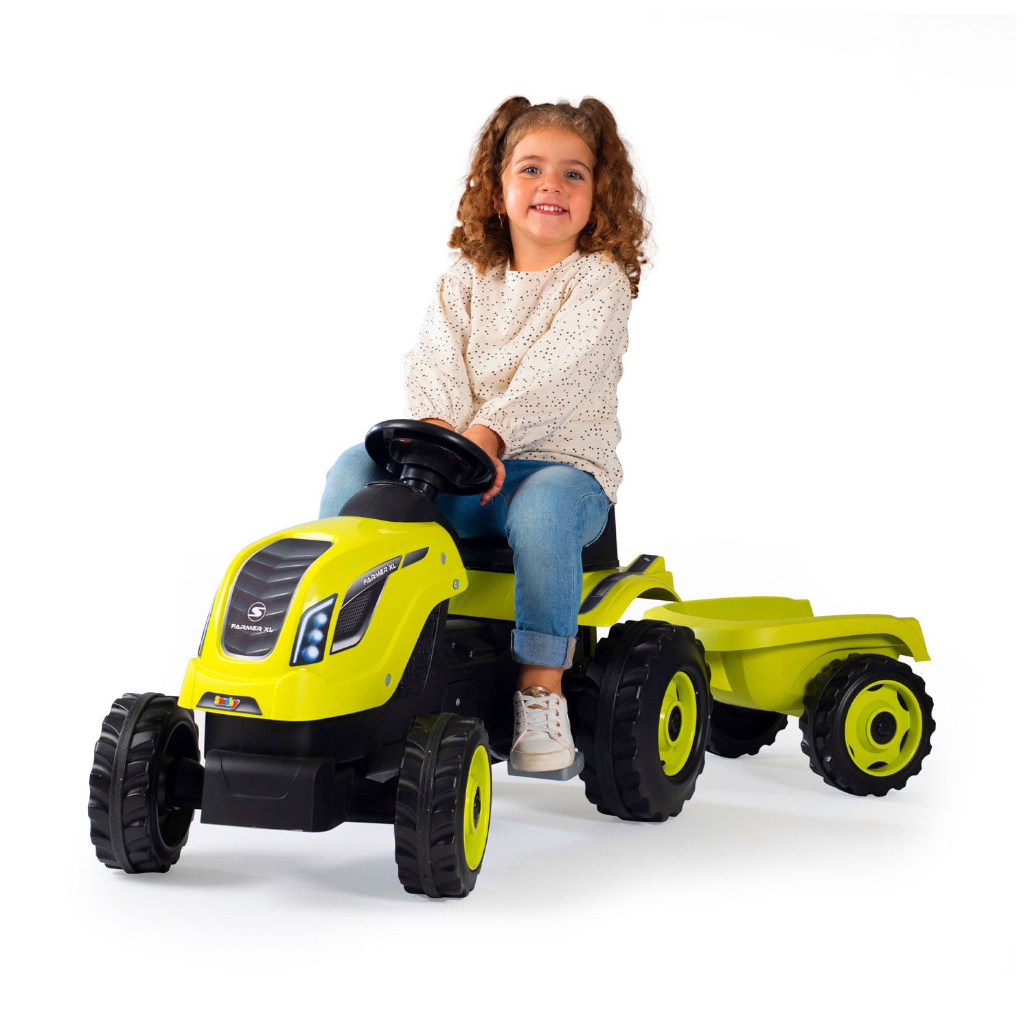 Smoby Farmer XL Stepractor avec remorque Green