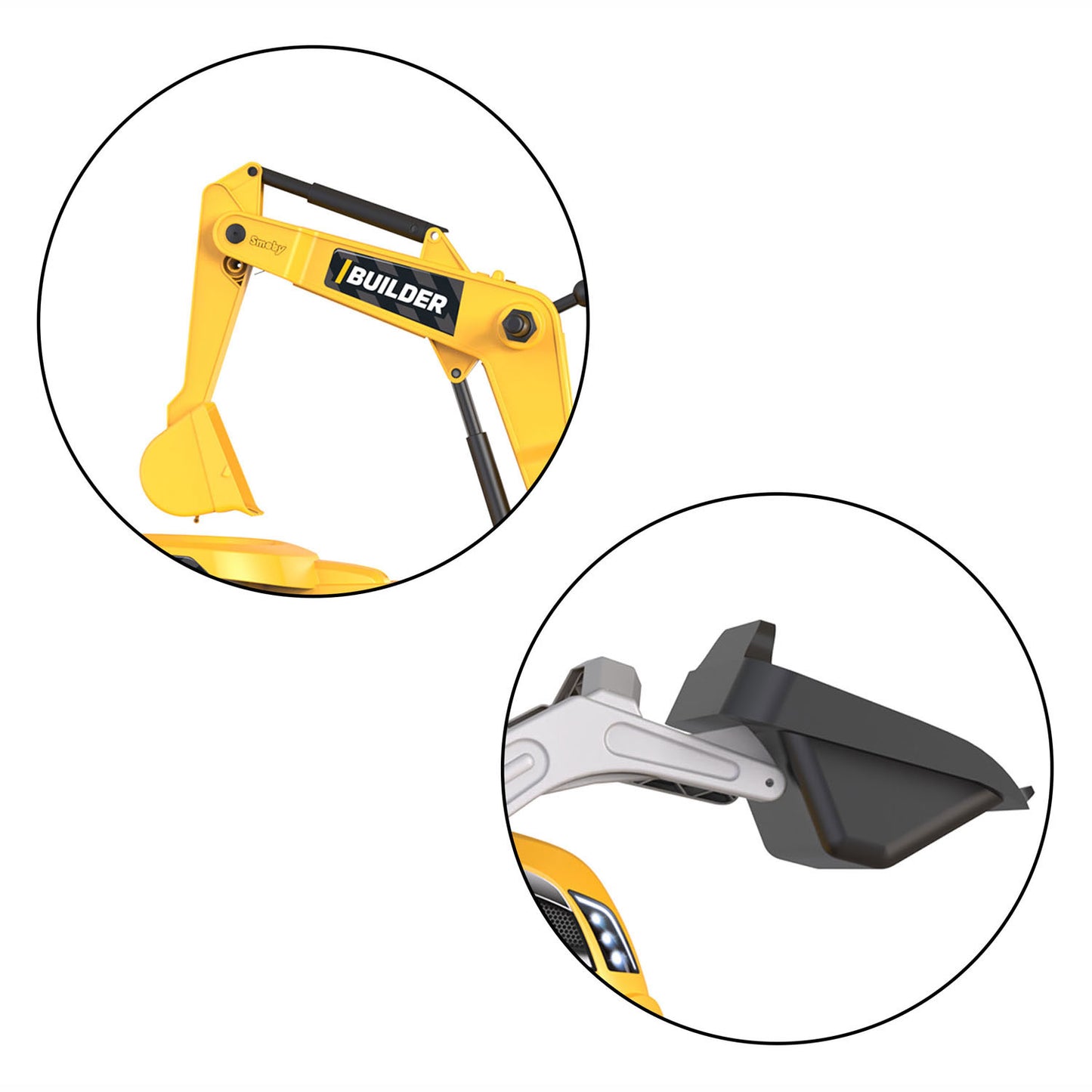 Smoby Builder Max Excavator Tracteur avec remorque jaune