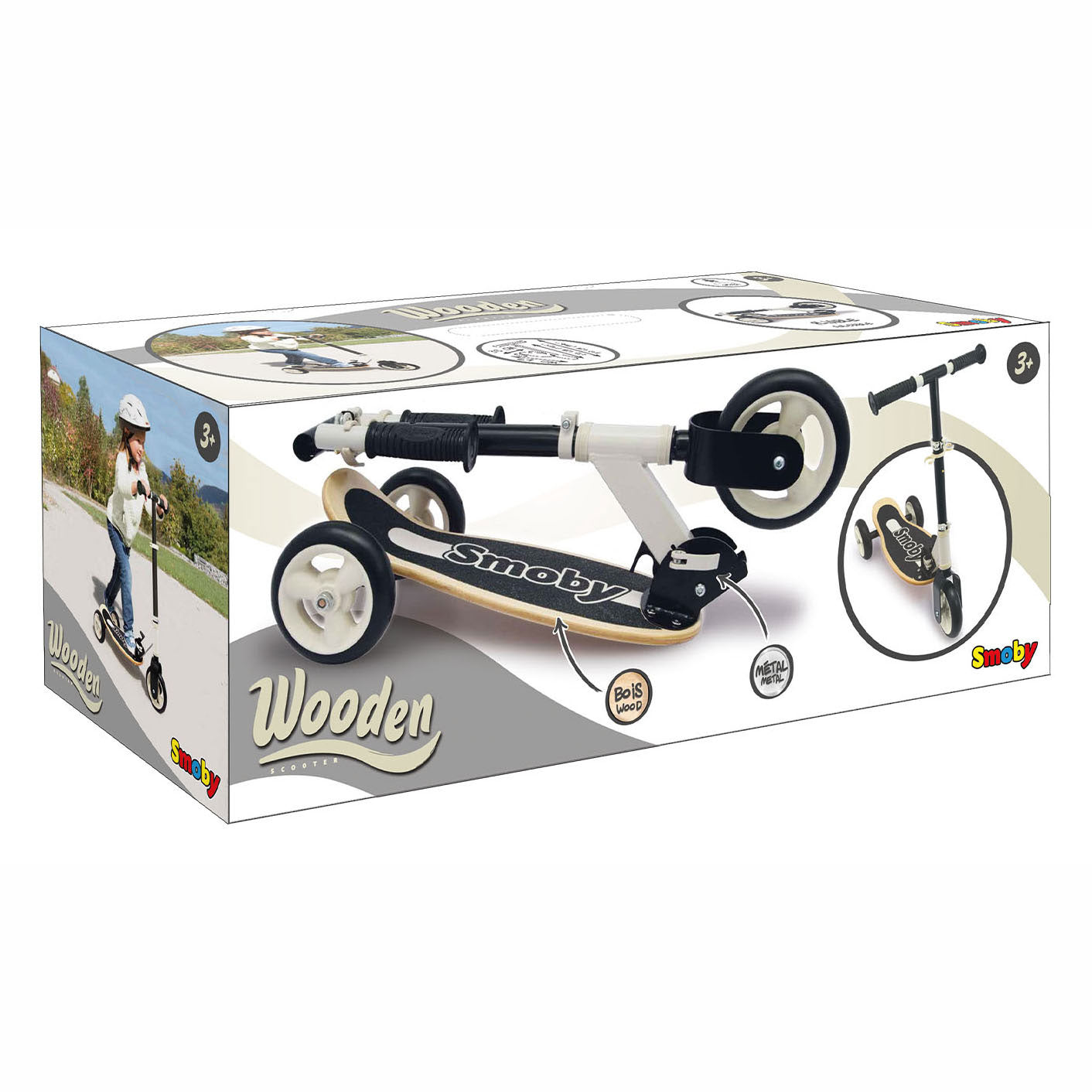 Smoby houten 3-roues kindestept bleu