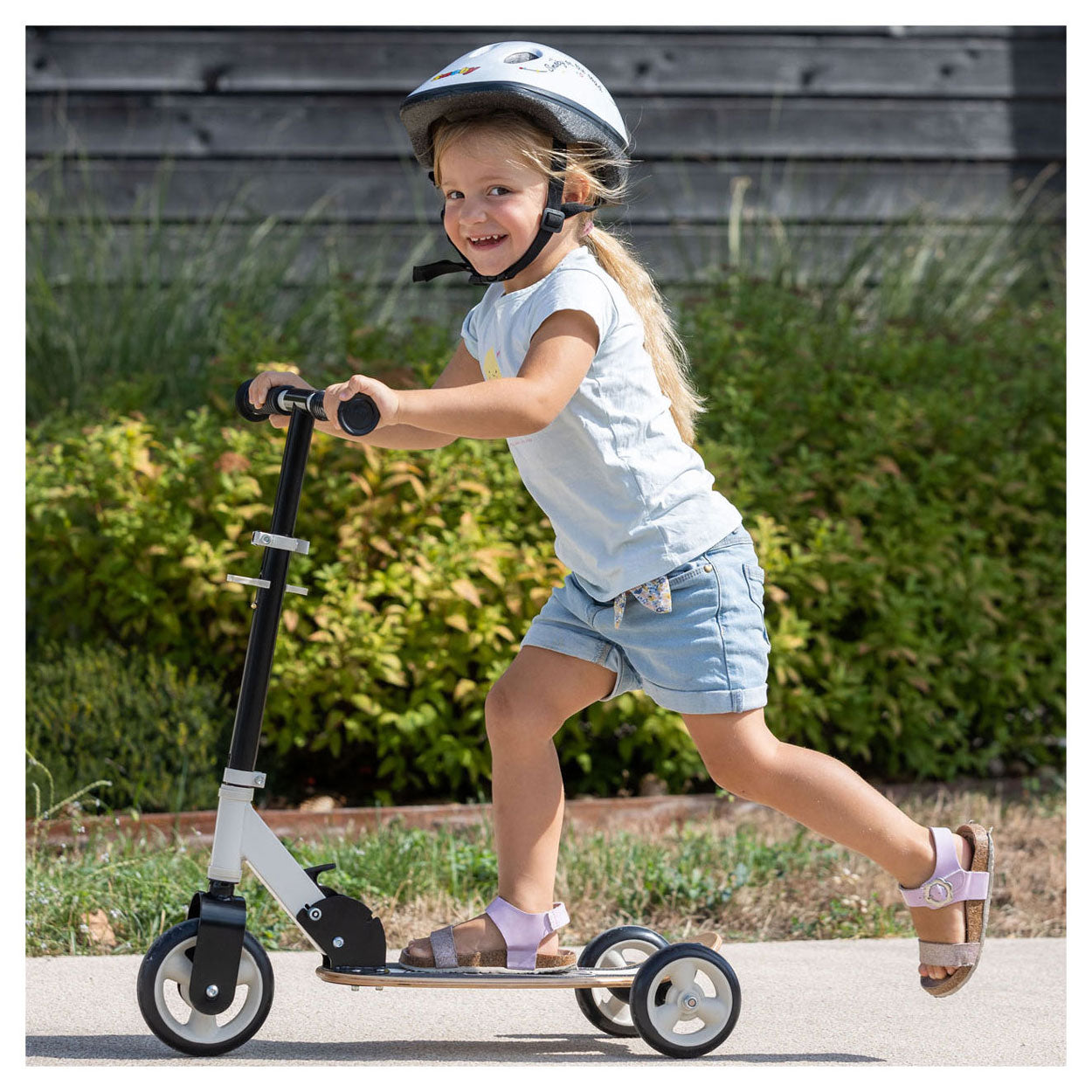 Smoby houten 3-roues kindestept bleu