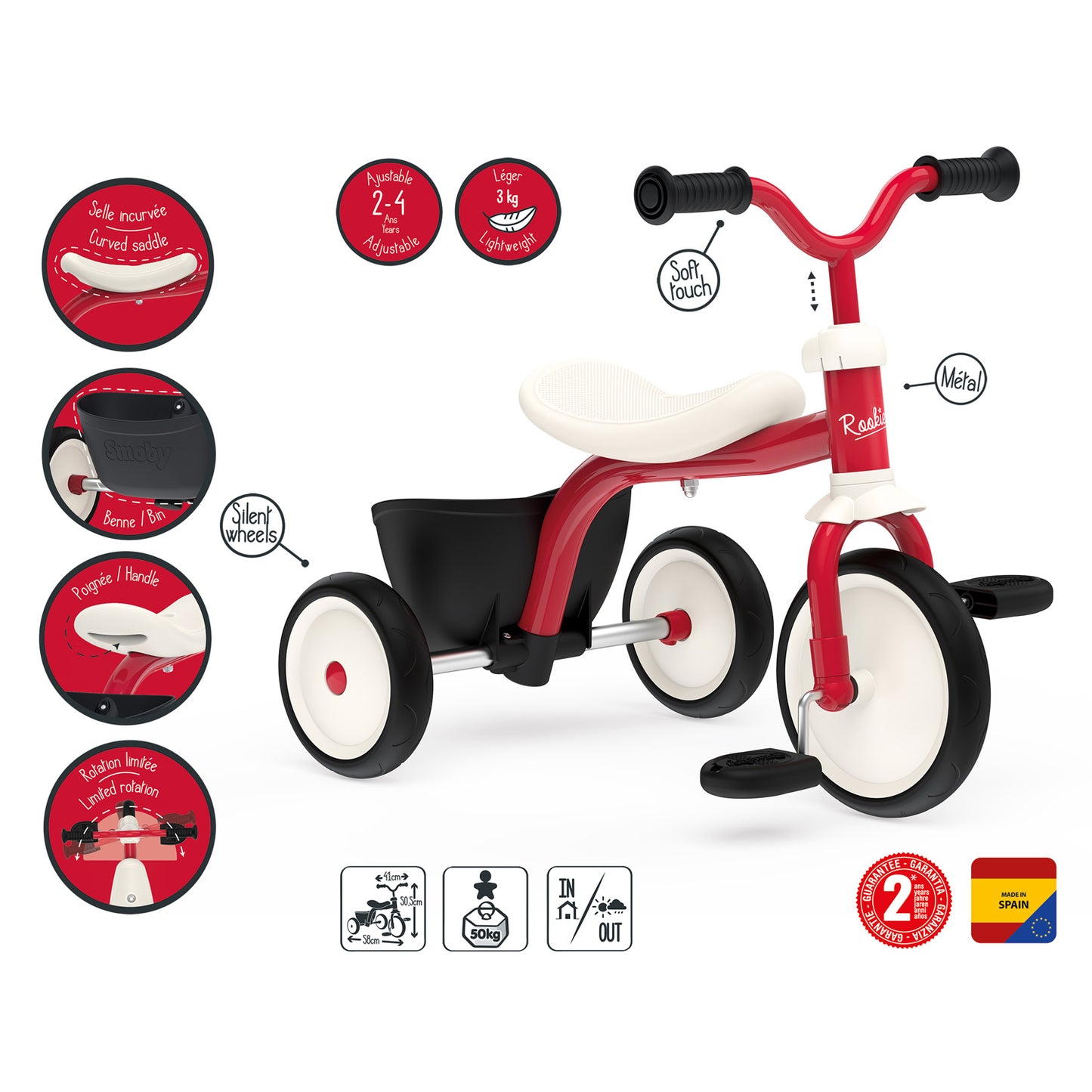 Tricycle de la recrue de la recrue Smoby