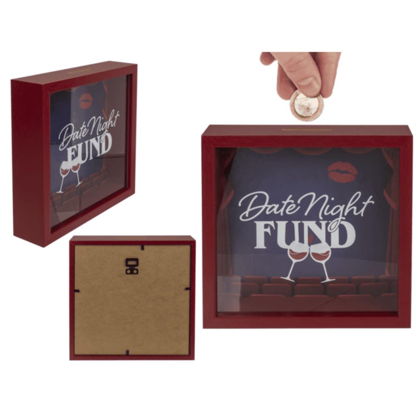 Ootb tirelire en bois date nuit fonds 20x20cm