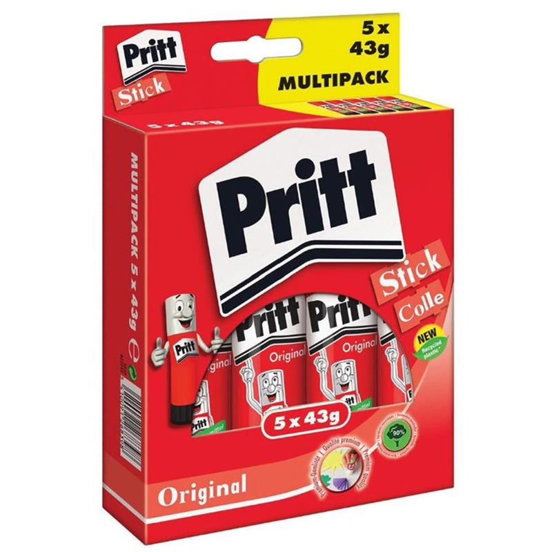 Bâton de colle Quantore Pritt 43g multipack de 5 pièces