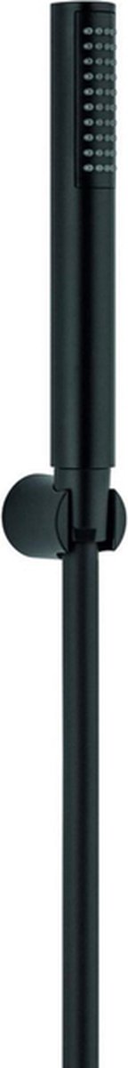 Plieger napoli ensemble de bain avec tringle de douchette modèle 1 support mural et flexible de douche 150 cm noir mat