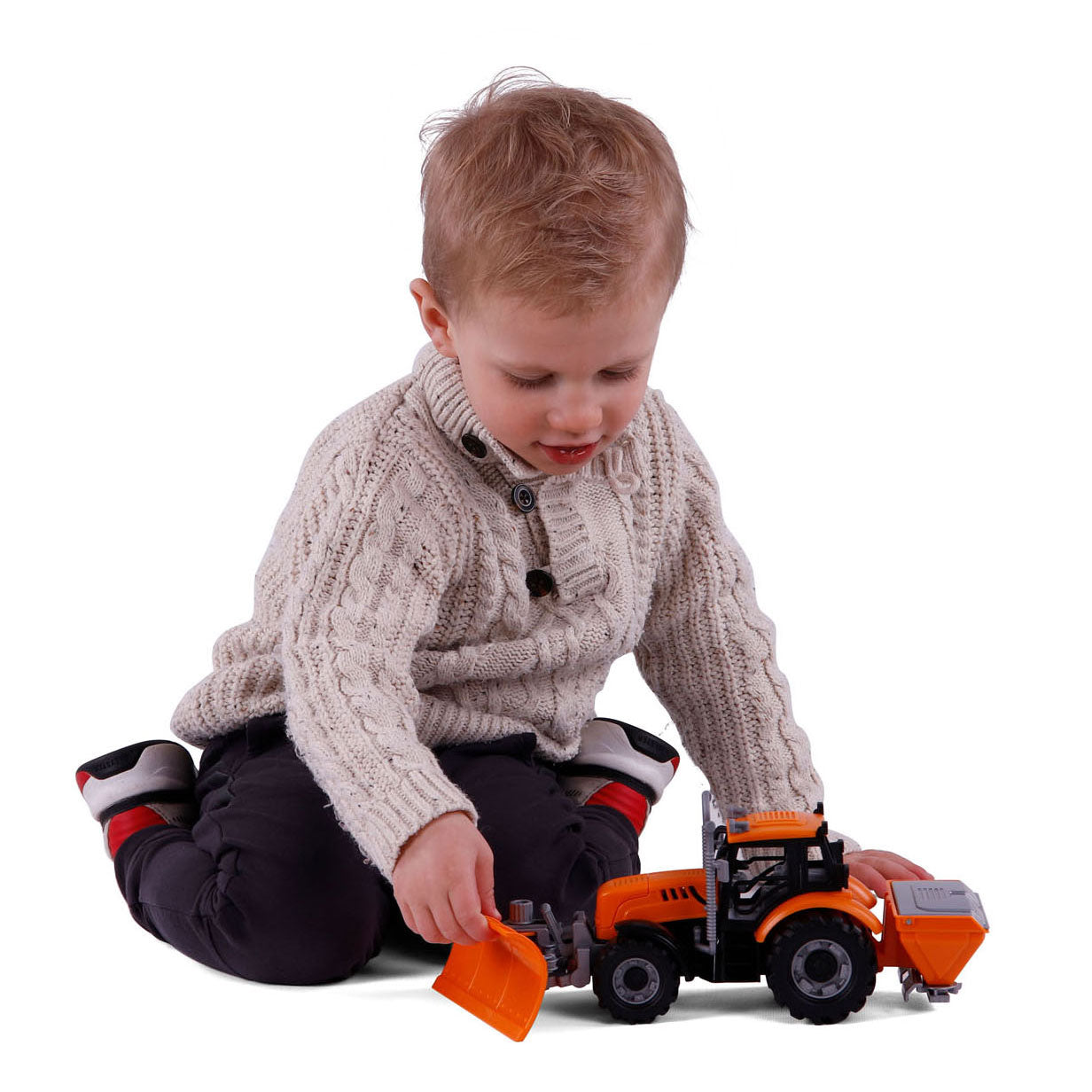 Toys de Cavallino Toys Cavallino avec charrue de neige jaune, échelle 1:32