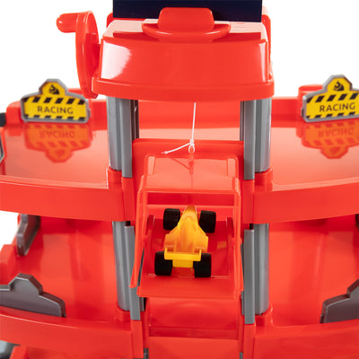 Toys Cavallino Toys Cavallino Racing Parking Garage Rouge avec 4 étages et voitures jeu