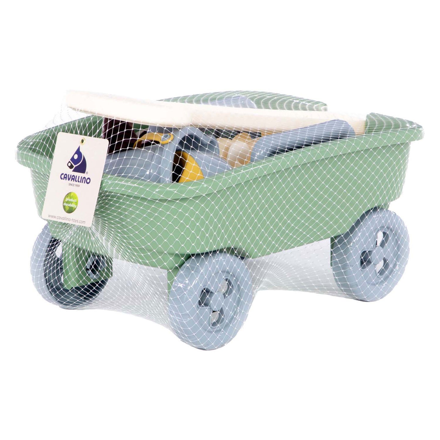 Charrette à bras Cavallino avec jouets de sable - avec arrosoir et pelle