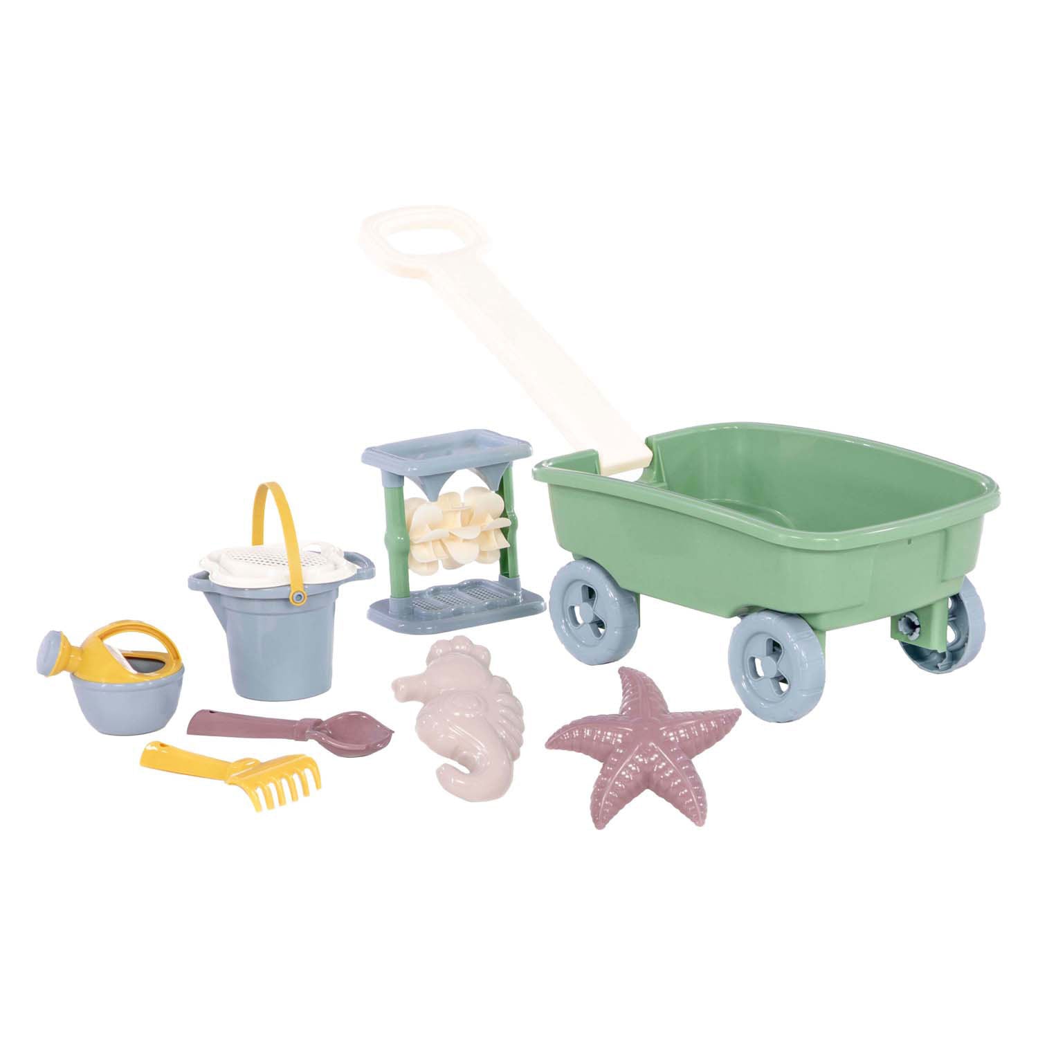 Charrette à bras Cavallino avec jouets de sable - avec arrosoir et pelle