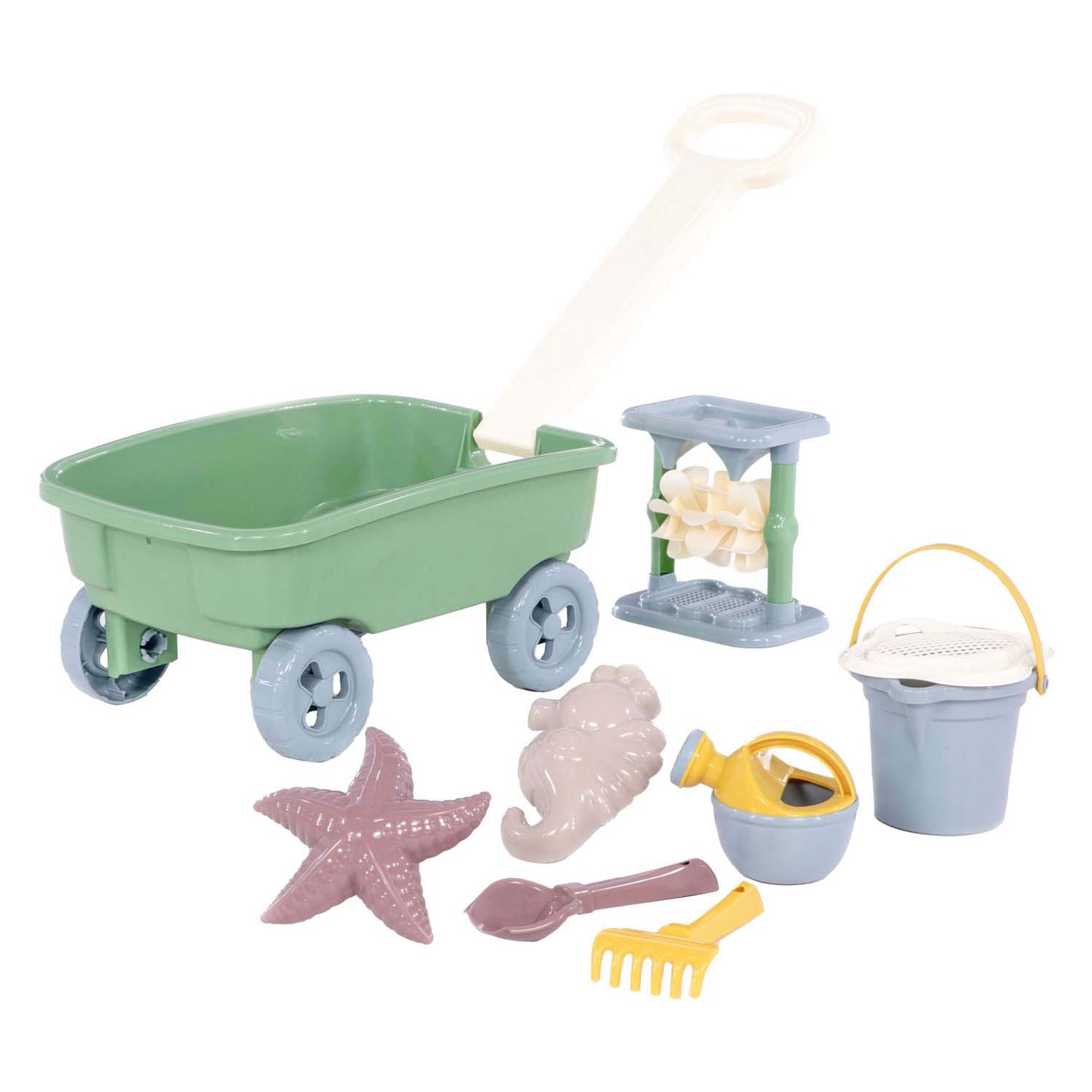 Charrette à bras Cavallino avec jouets de sable - avec arrosoir et pelle