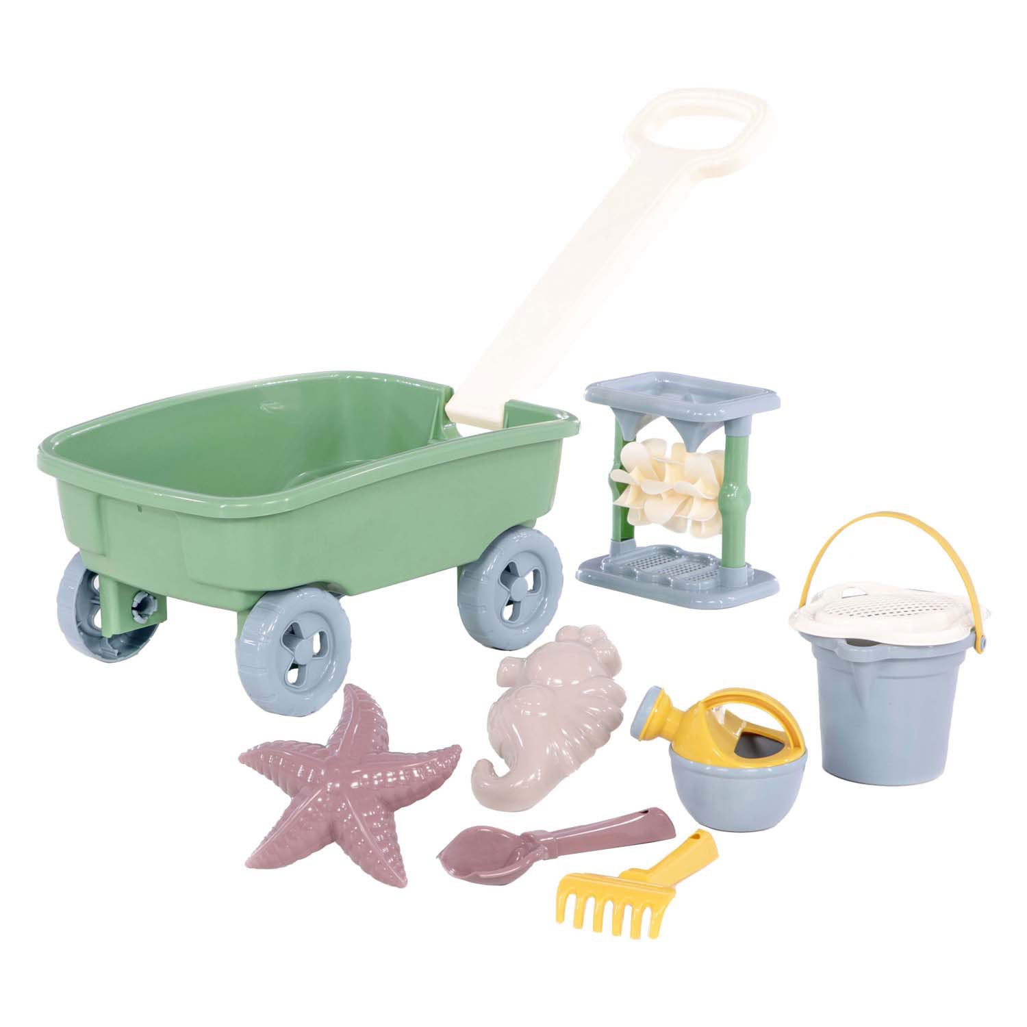 Charrette à bras Cavallino avec jouets de sable - avec arrosoir et pelle