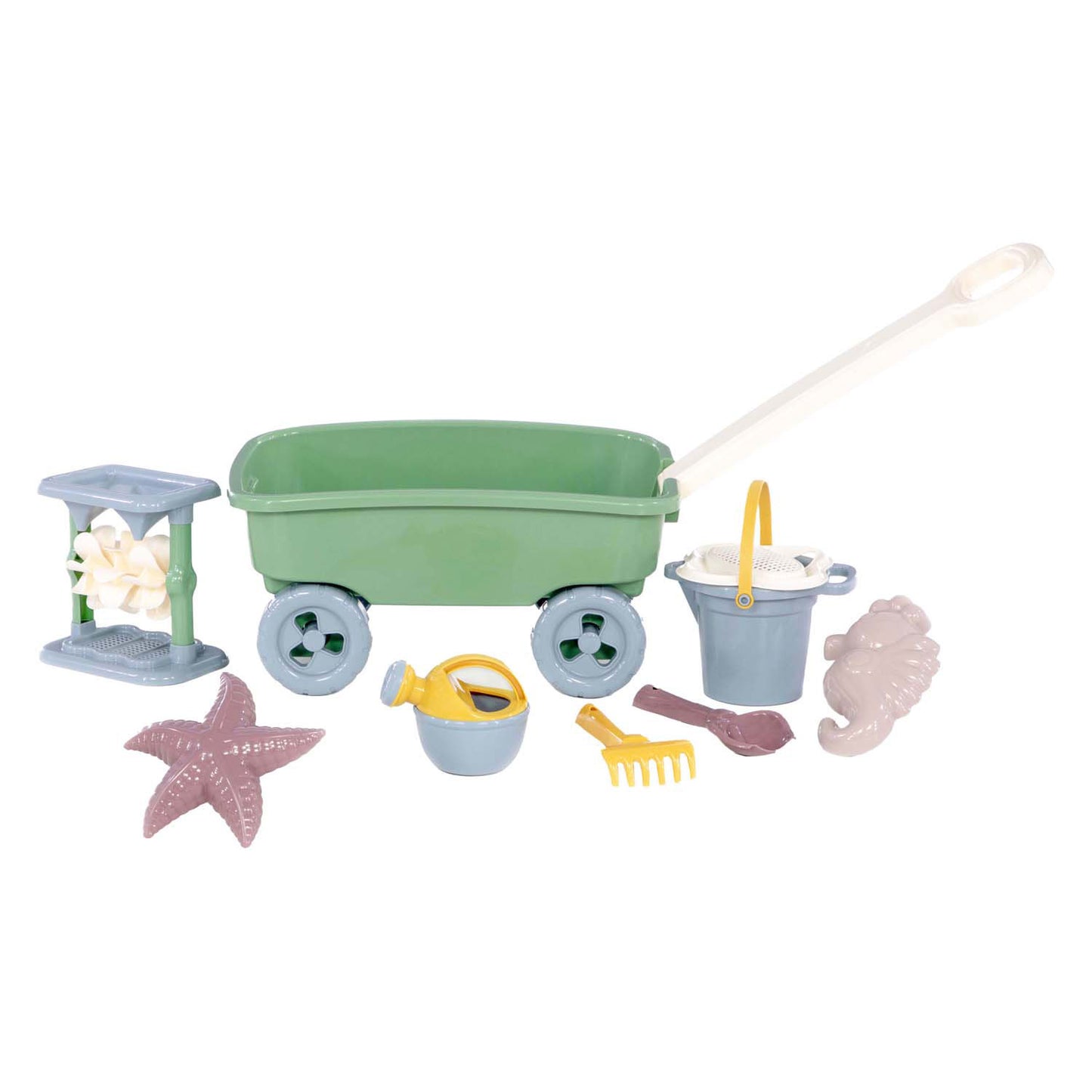 Charrette à bras Cavallino avec jouets de sable - avec arrosoir et pelle