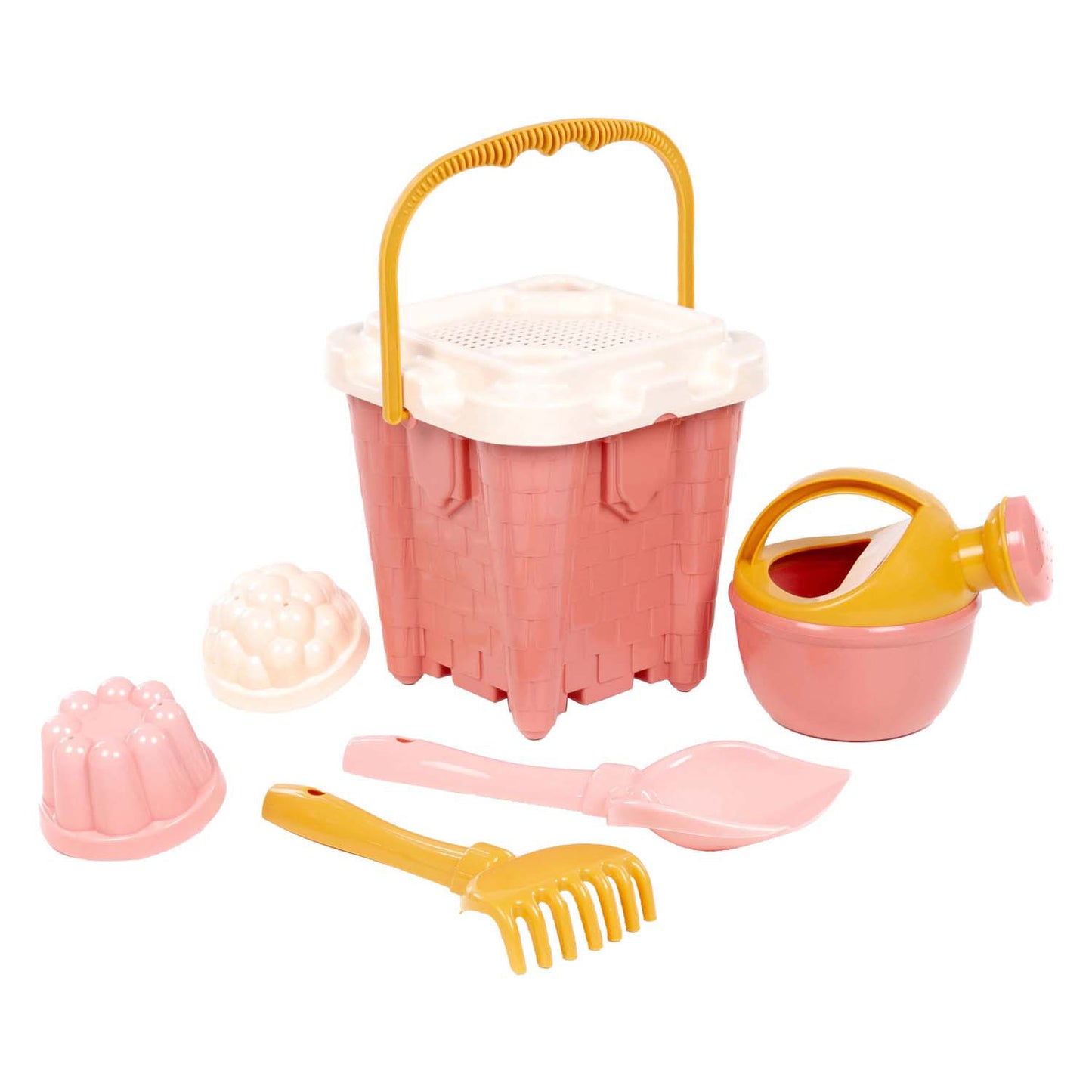 Ensemble de seaux roses château Cavallino, 7 pièces.