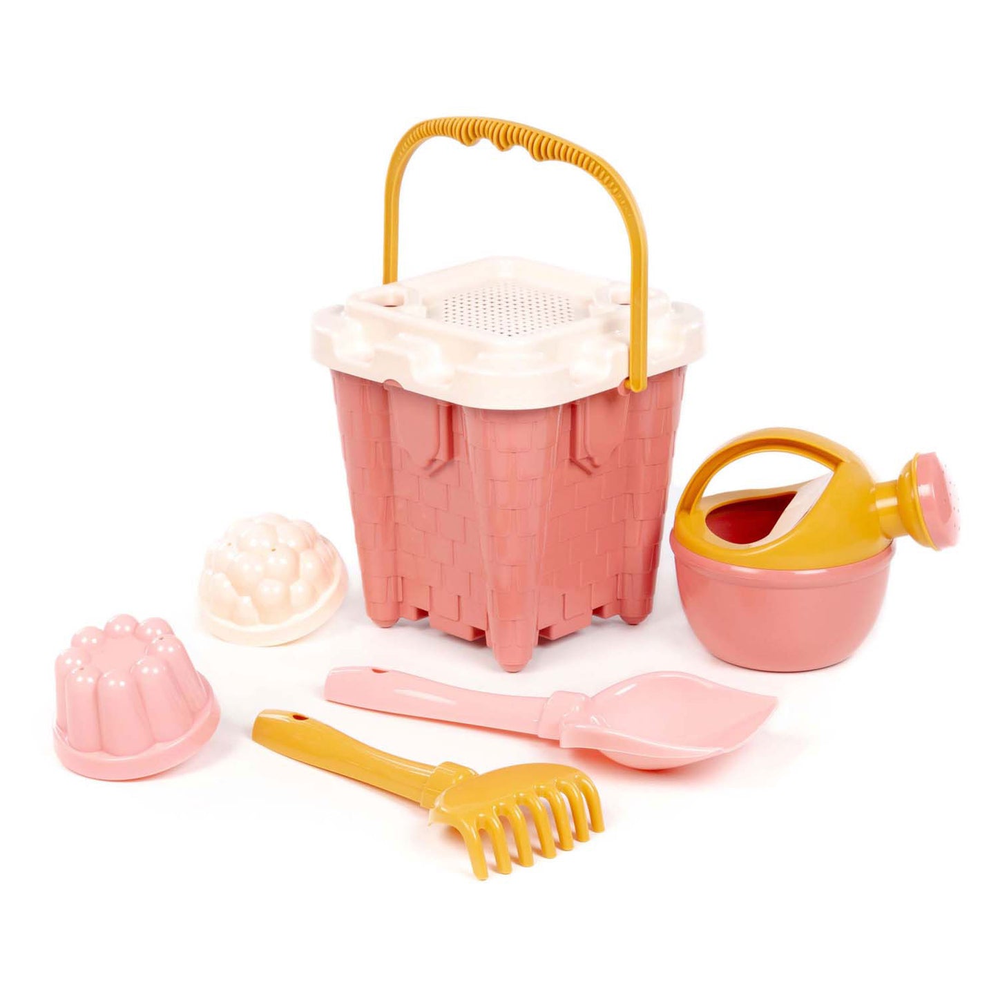 Ensemble de seaux roses château Cavallino, 7 pièces.