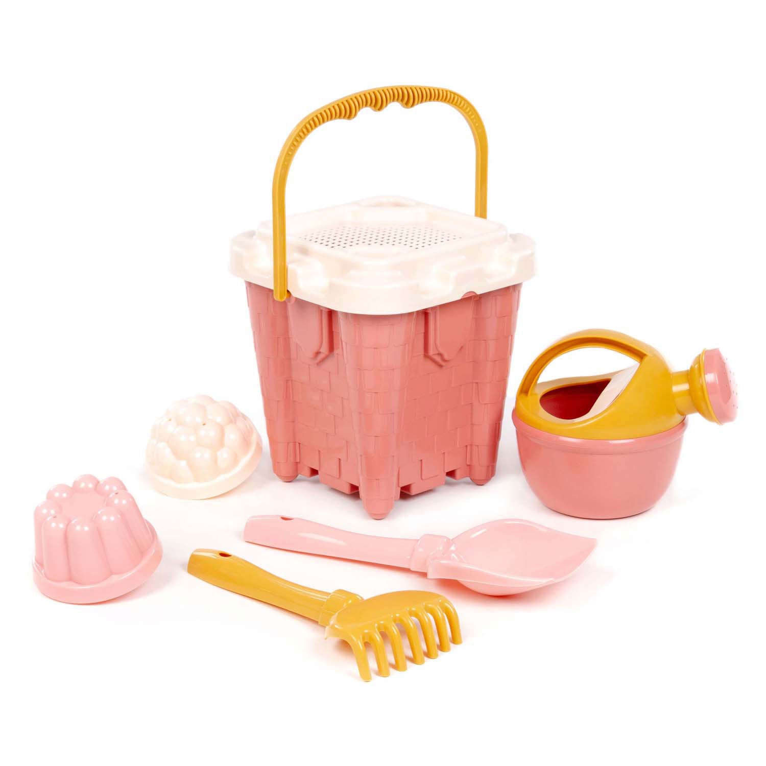 Ensemble de seaux roses château Cavallino, 7 pièces.
