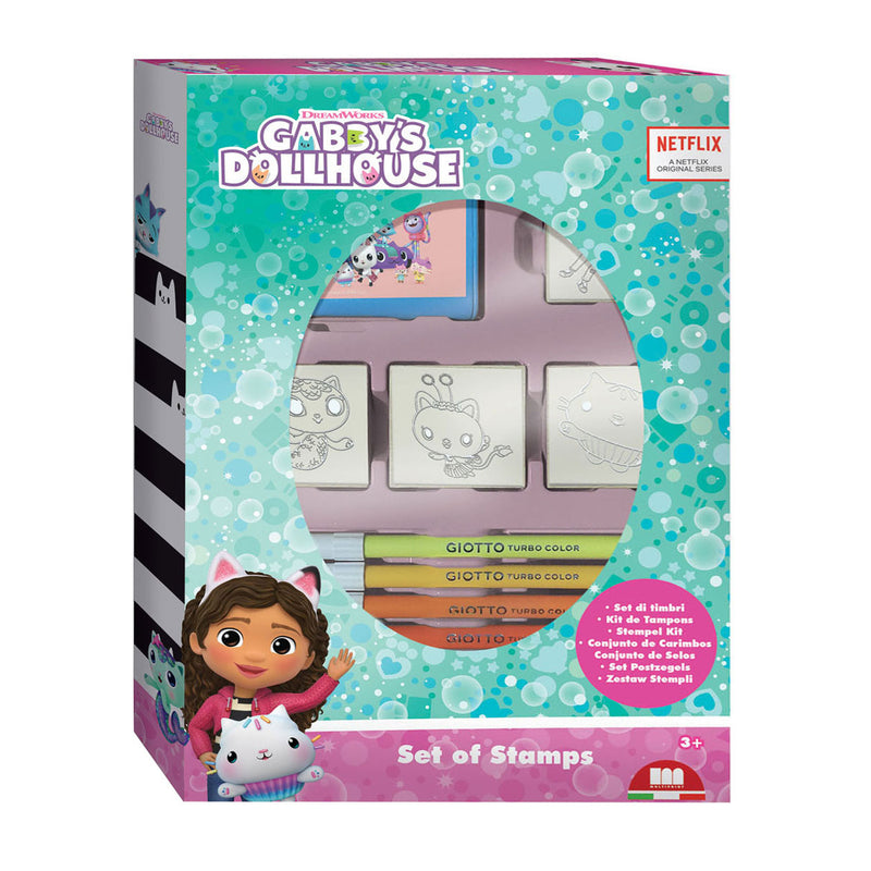Ensemble de timbres de poupées multiprint Gabby avec 4 timbres