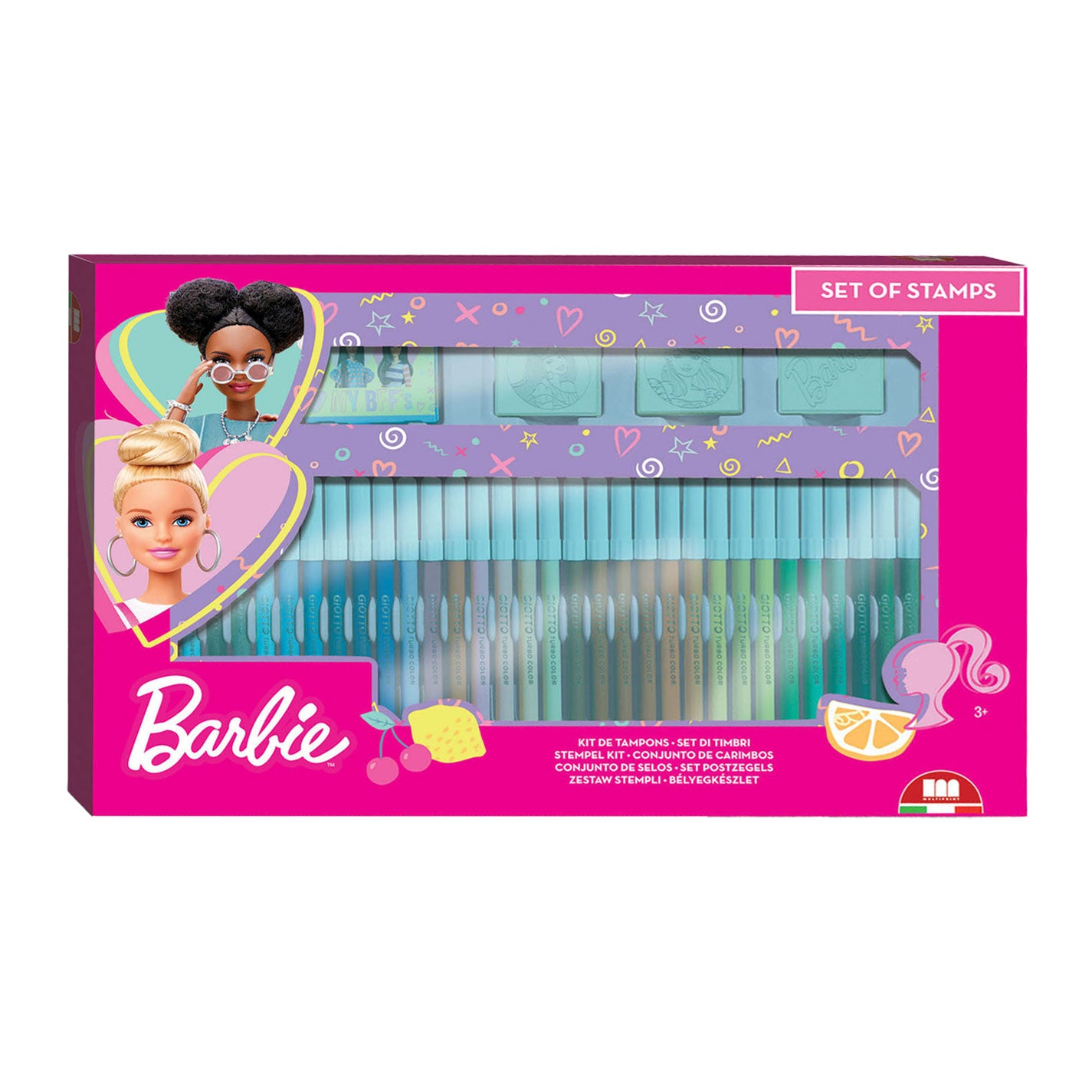 Ensemble de couleurs multiprint avec timbres, 41dlg.