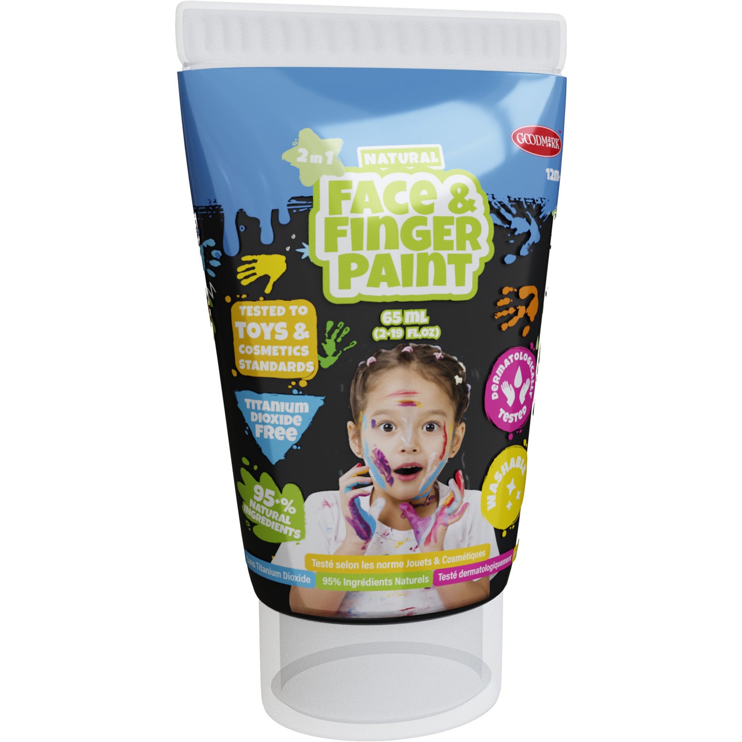 Boti Natural Face Fingerpaint Tube Black, 65 ml
