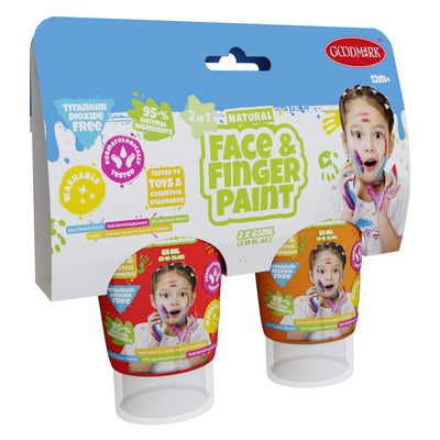 Boti Natural Face Fingerpaint Tube rouge et orange, 2x65 ml