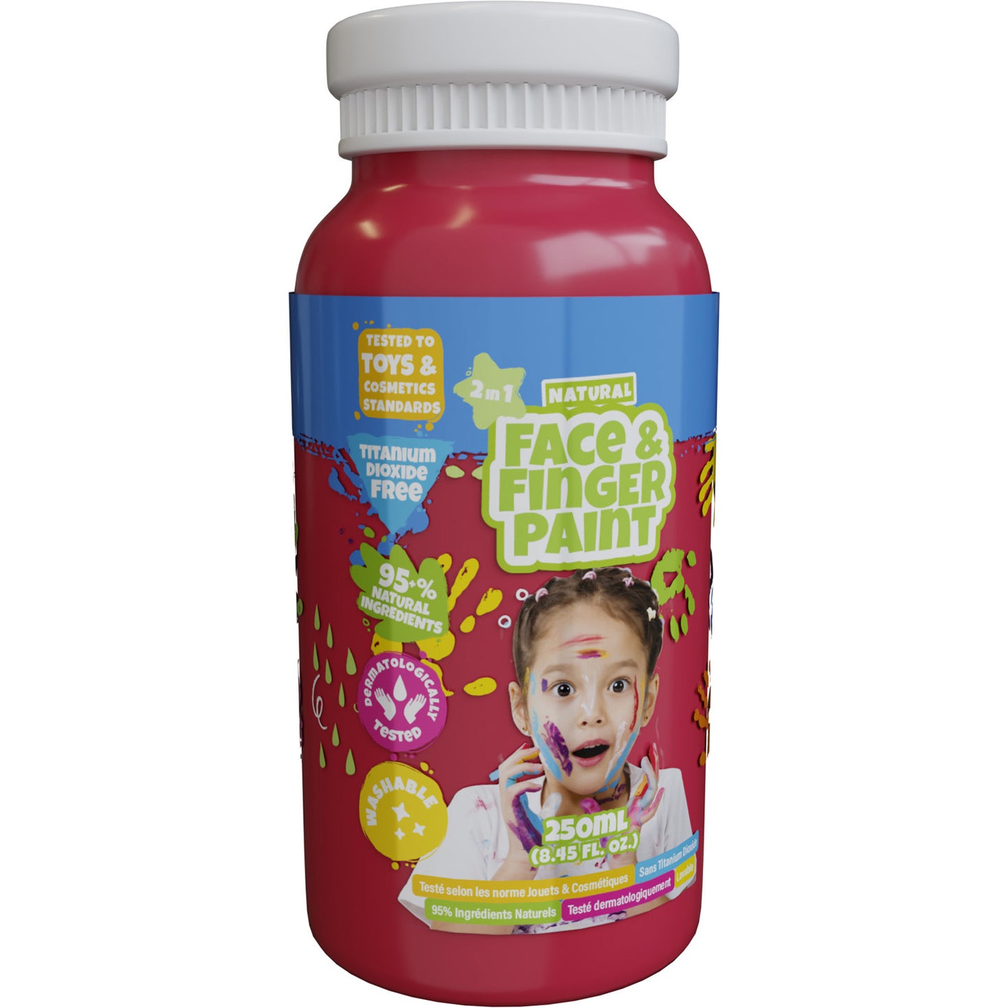 Boti Natural Face Fingerpaint Bottle rouge, 250 ml