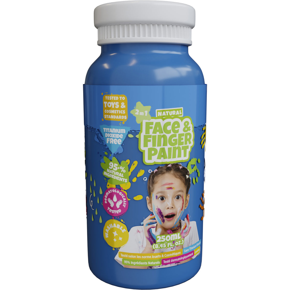 Boti Natural Face Fingerpaint Bottle Bleu, 250 ml