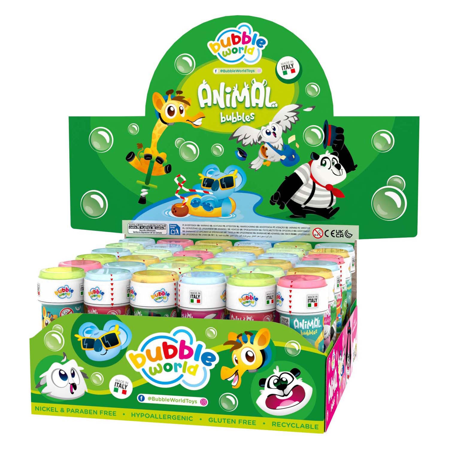 Animaux soufflant des bulles - 36x60ml.