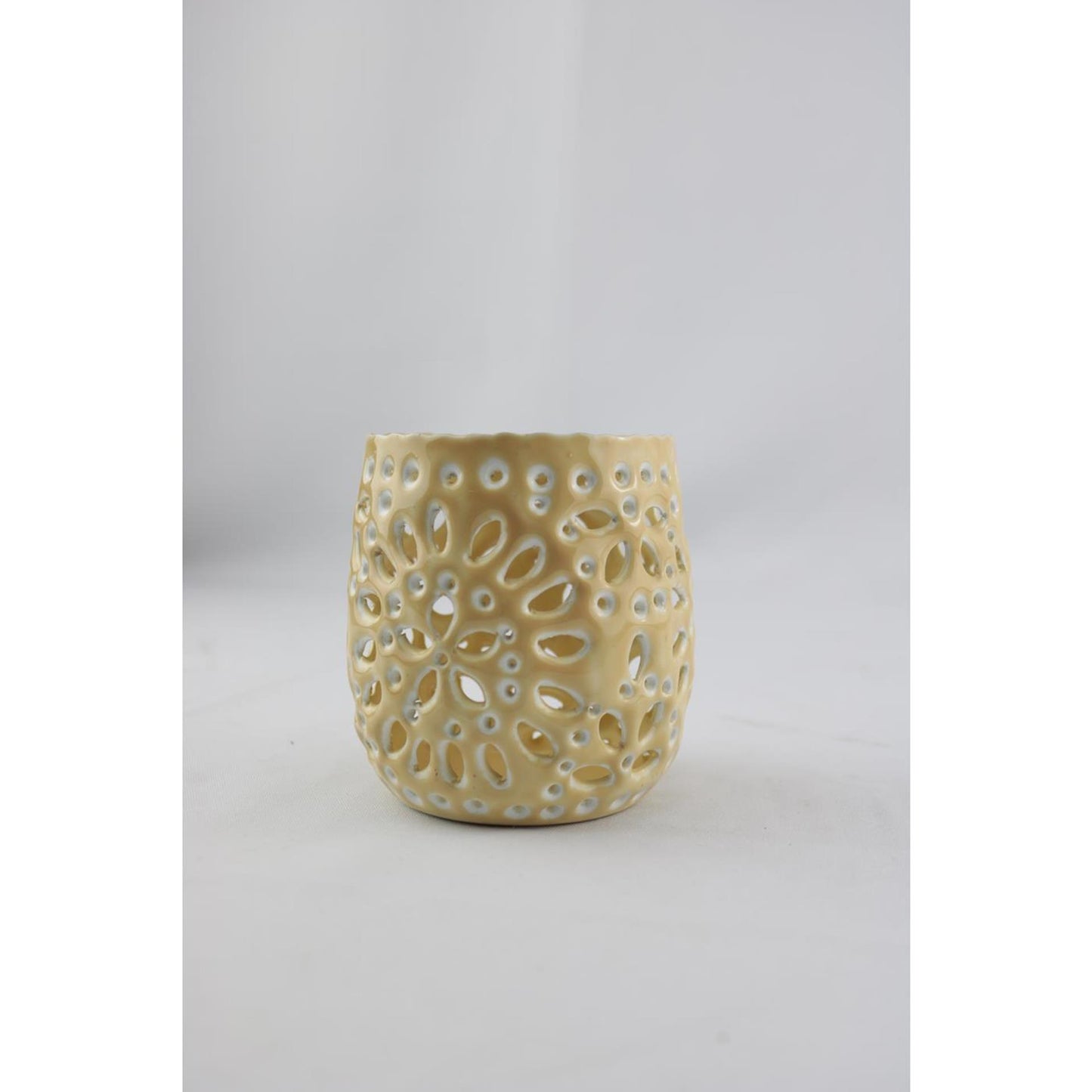 Photophore ambiance manoir beige 10x10x10cm