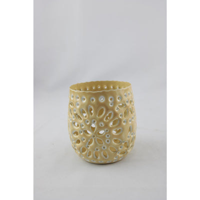 Photophore ambiance manoir beige 10x10x10cm