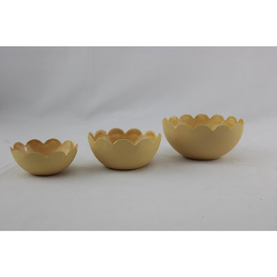 Photophore ambiance manoir beige set de 3