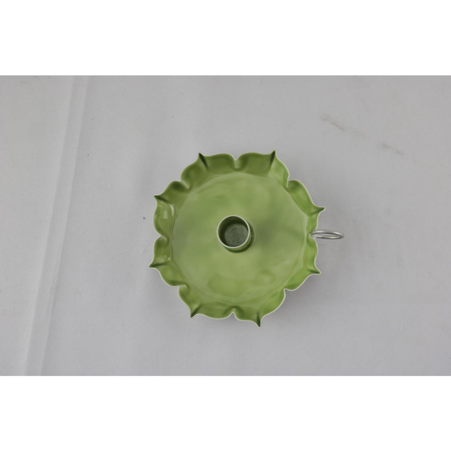 Bougeoir ambiance Manoir vert 14x13x4cm