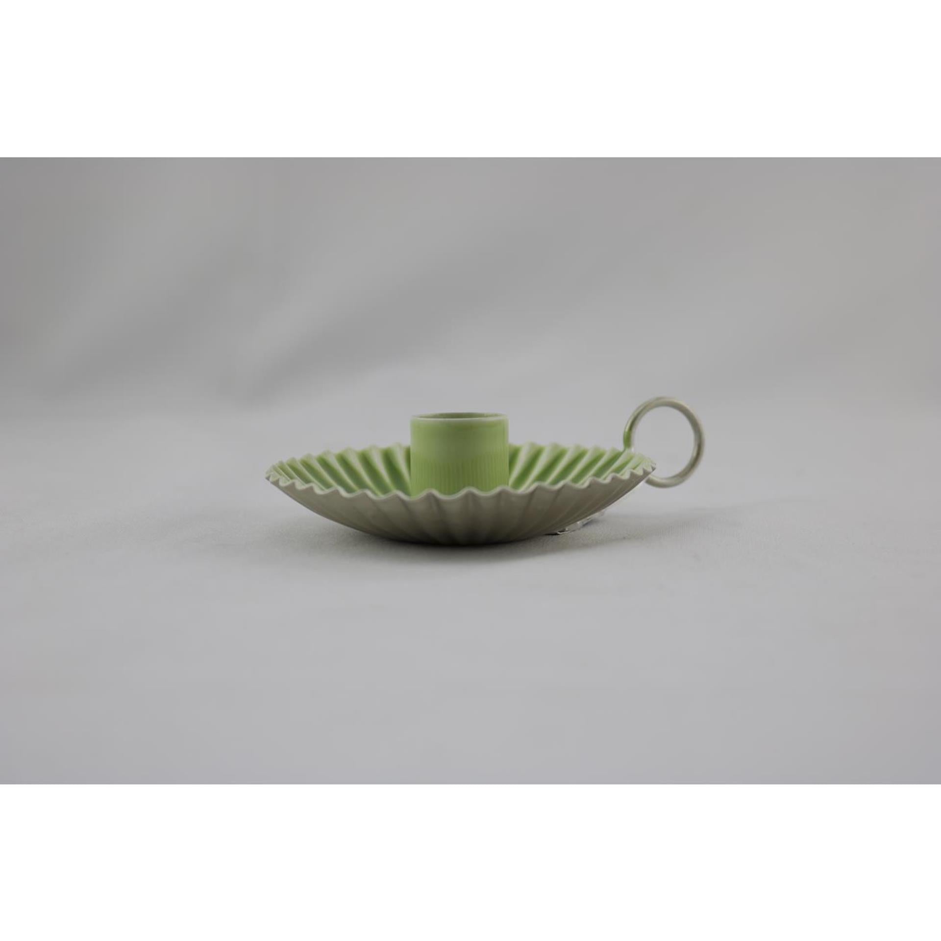 Bougeoir ambiance Manoir vert 11x9x3cm