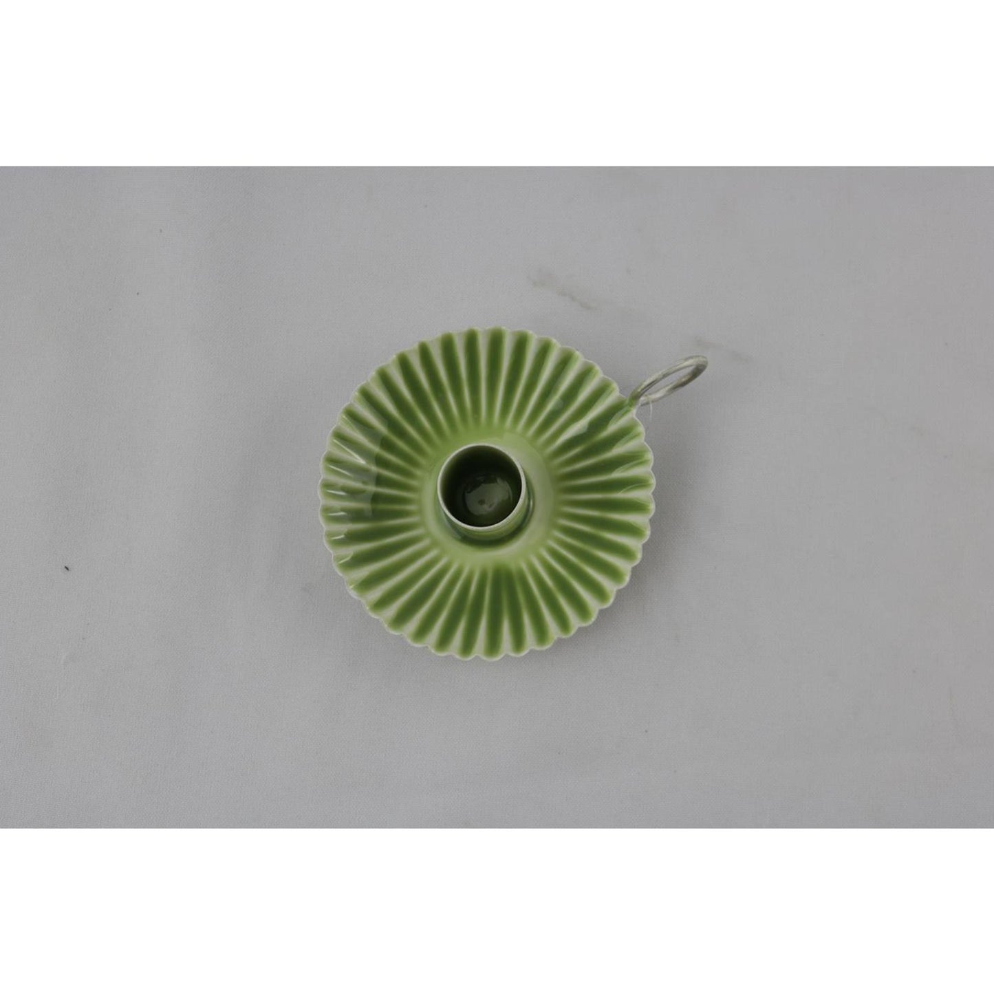 Bougeoir ambiance Manoir vert 11x9x3cm