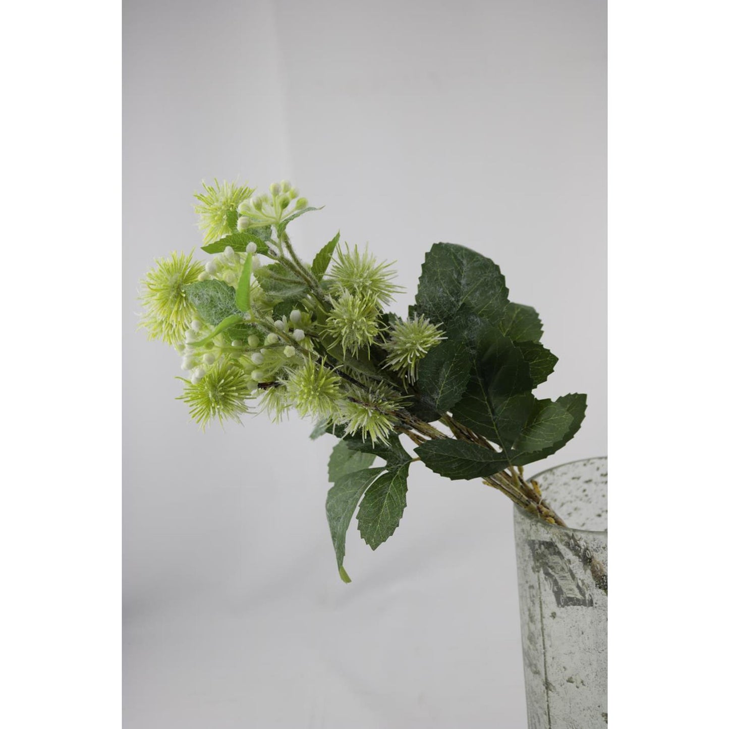 Ambiance manoir bouquet artificiel boule d'oignons verts blanc 3 tiges